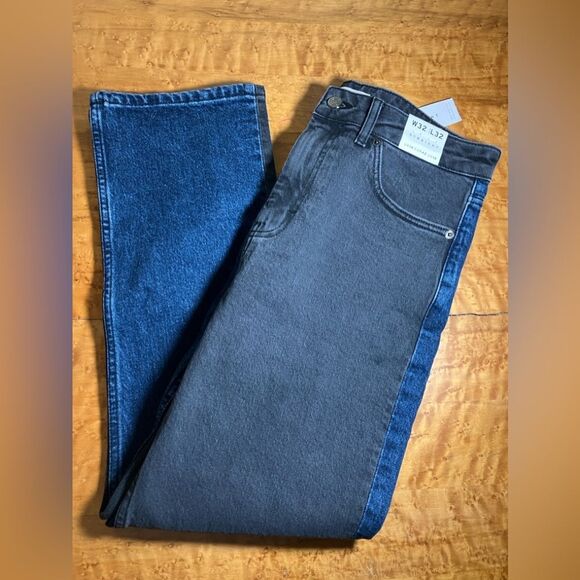 Topshop Denim - NWT, Topshop, straight legged, two-tone jeans, size 32x32